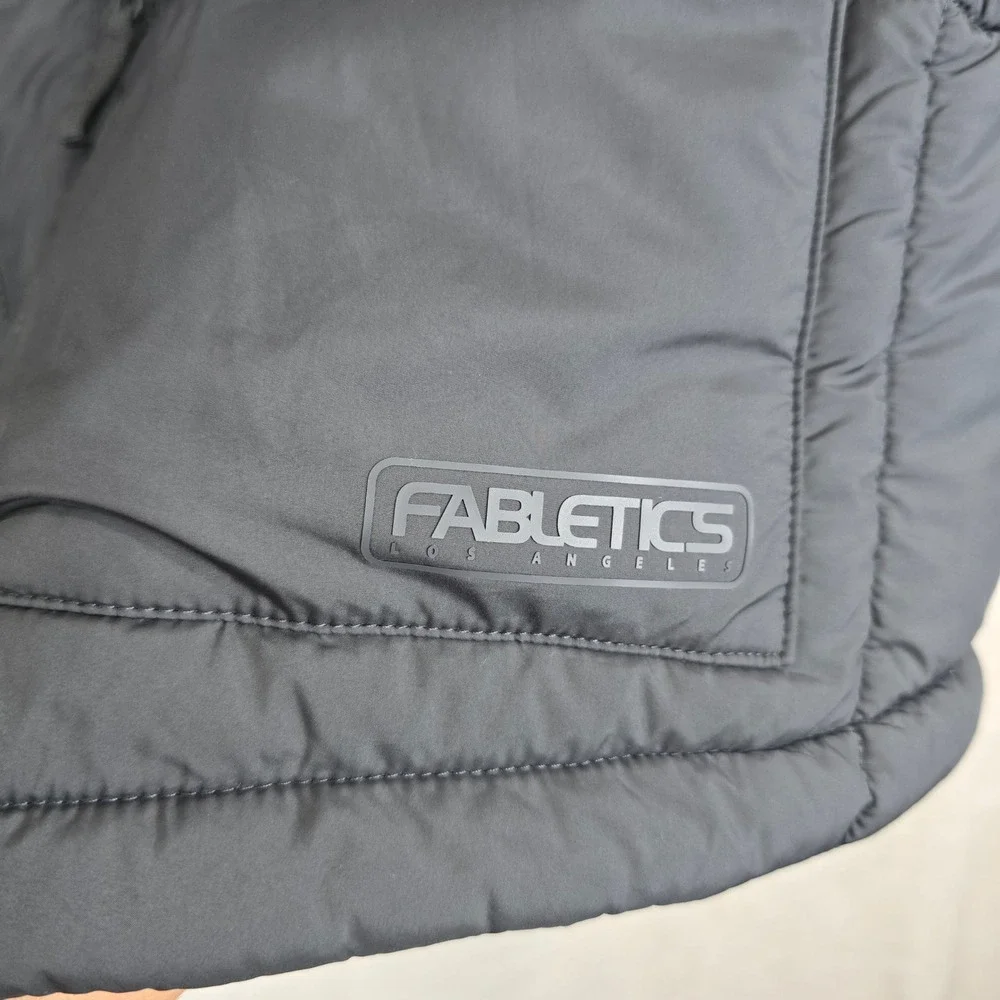 Fabletics Mens Black Quilted Puffer Vest Full Zip Mock Neck size 2X